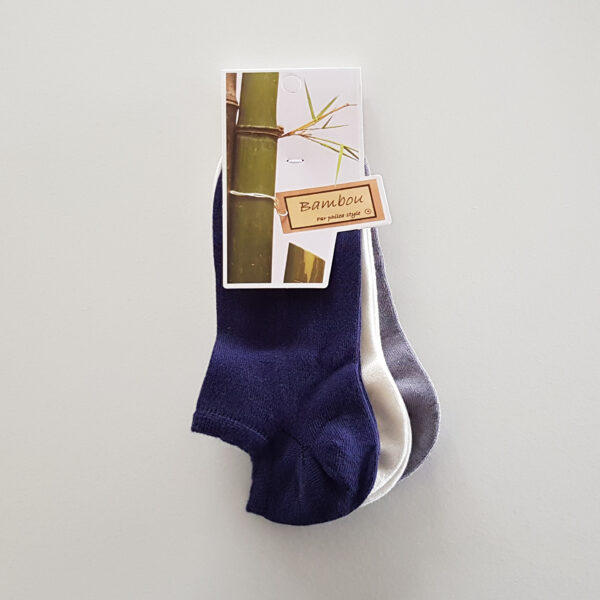 lot de 3 chaussettes taille basse en bambou